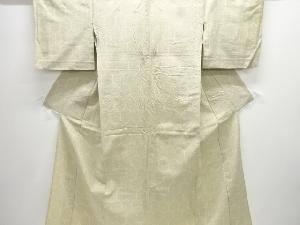 アンティーク　亀甲模様織り出し十日町紬単衣着物